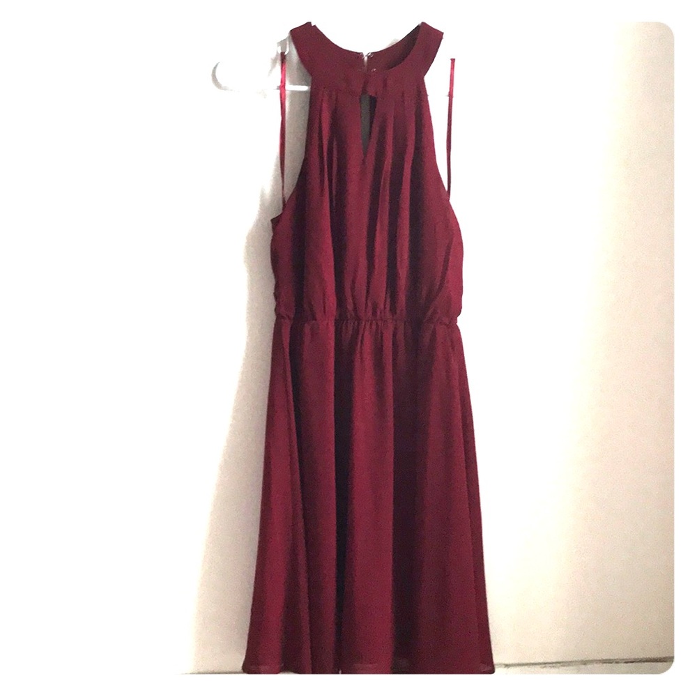 Burgundy peep hole dress